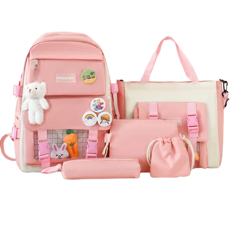 Pink Backpack Set Custom Backpack Manufacturer for Women – Elegant & Stylish