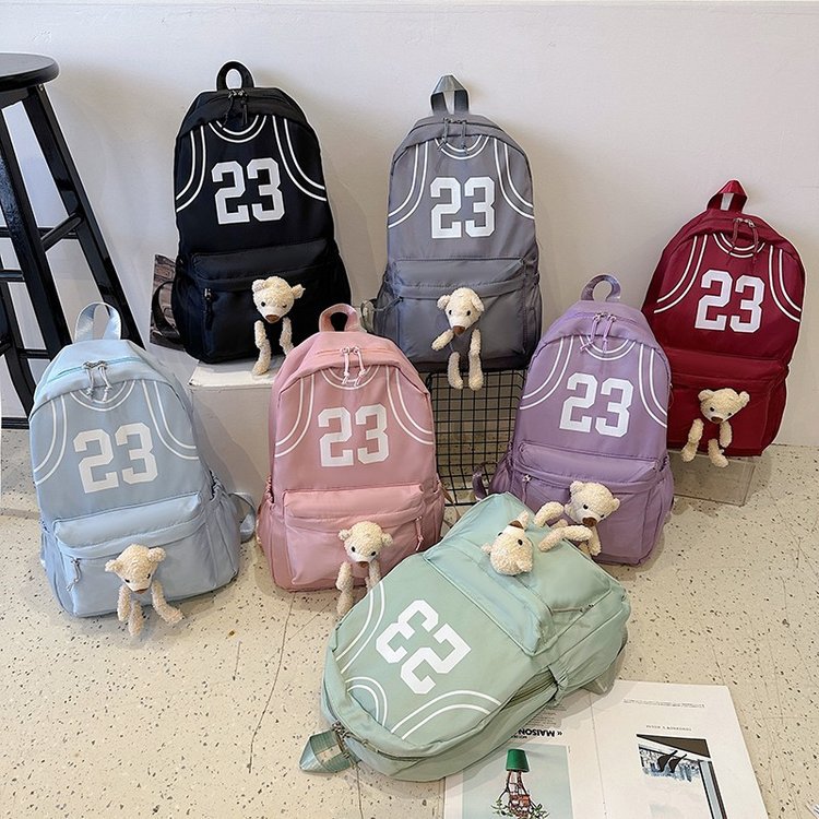 Stylish Backpack with Teddy Bear