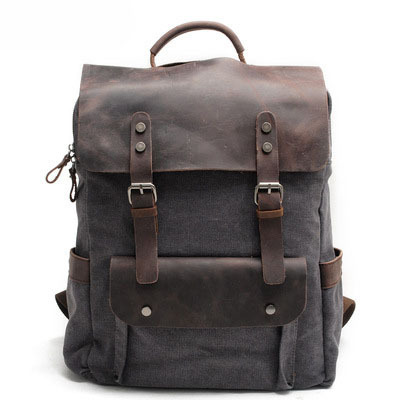 Vintage Leather Canvas Backpack
