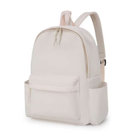 Minimalist White Trendy College Backpack with Laptop Compartment