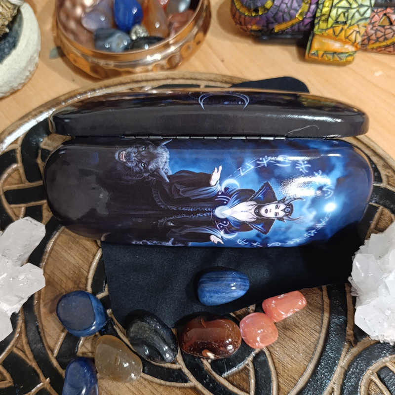 Estuche para gafas gótica Wicca con bruja