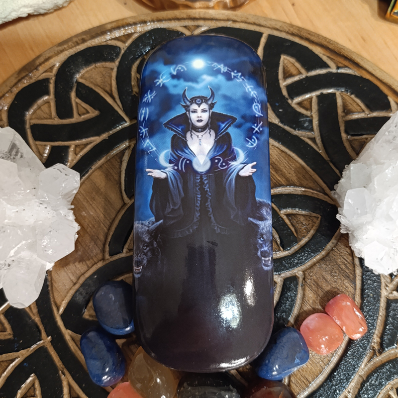 Estuche para gafas gótica Wicca con bruja