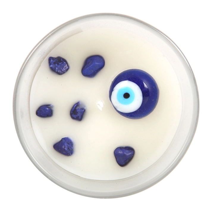 Vela protectora de cristales de salvia blanca All Seeing Eye