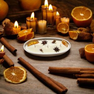 Vela Atenea de Canela y Naranja