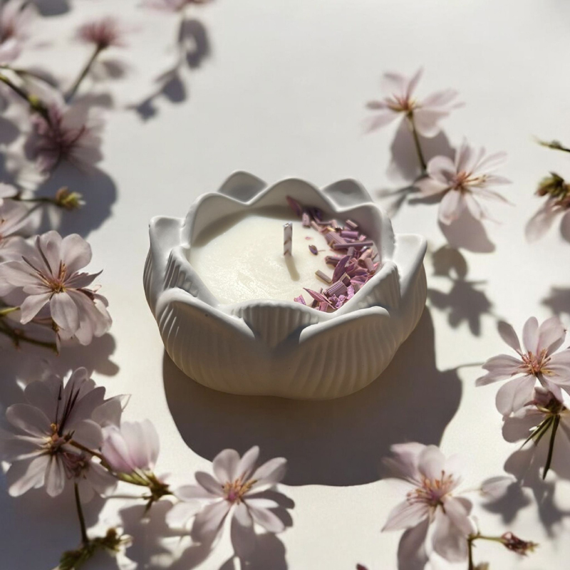 Vela flor de loto