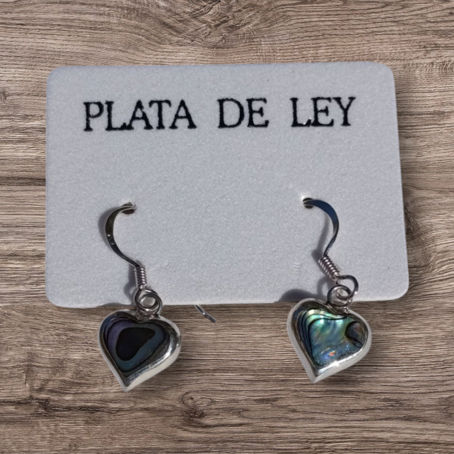 Pendientes de Plata Corazón de Abalón