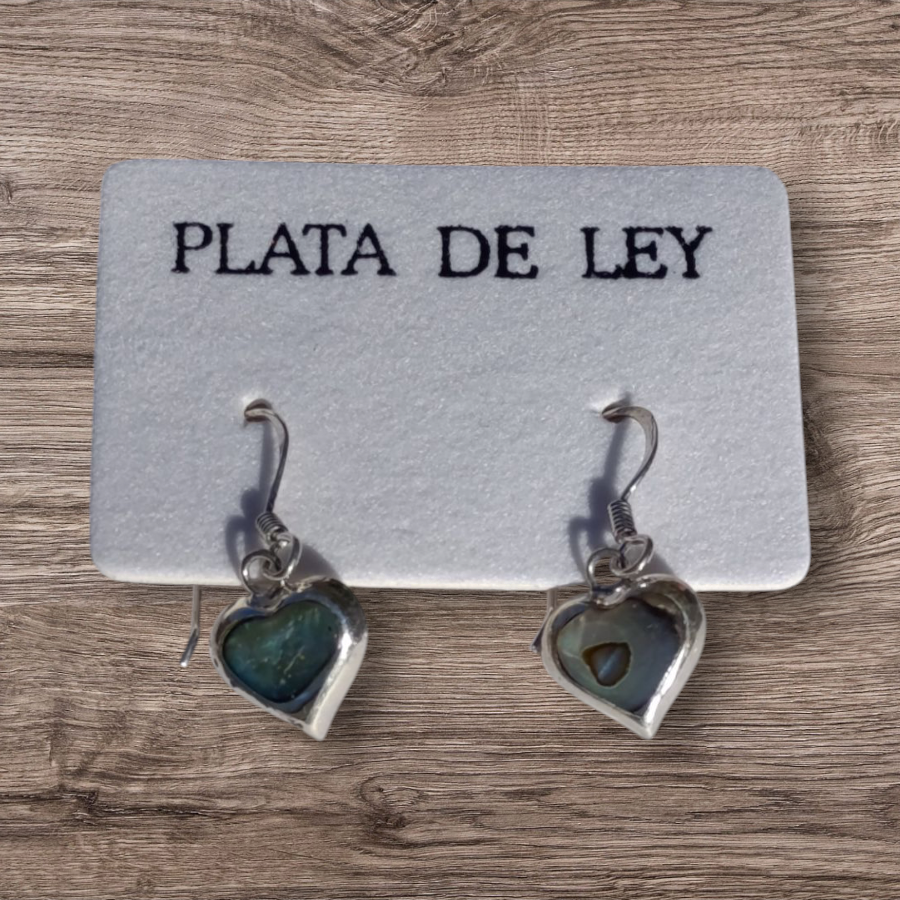 Pendientes de Plata Corazón de Abalón