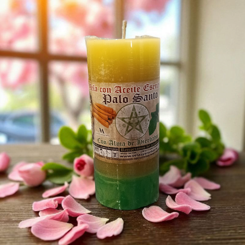 Vela con aceite esencial de Palosanto