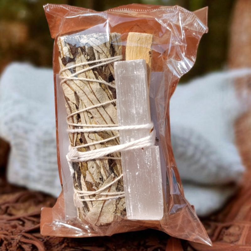Hierba Santa, Selenita y Palo Santo