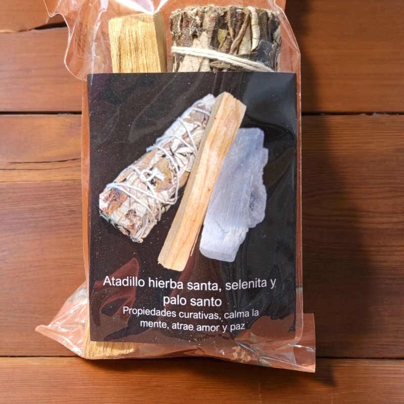 Hierba Santa, Selenita y Palo Santo