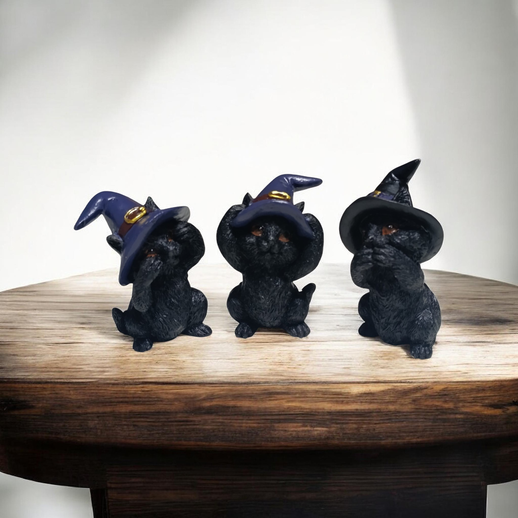 Juego de Figuras Gatos Brujos No Veo No Hablo No Oigo