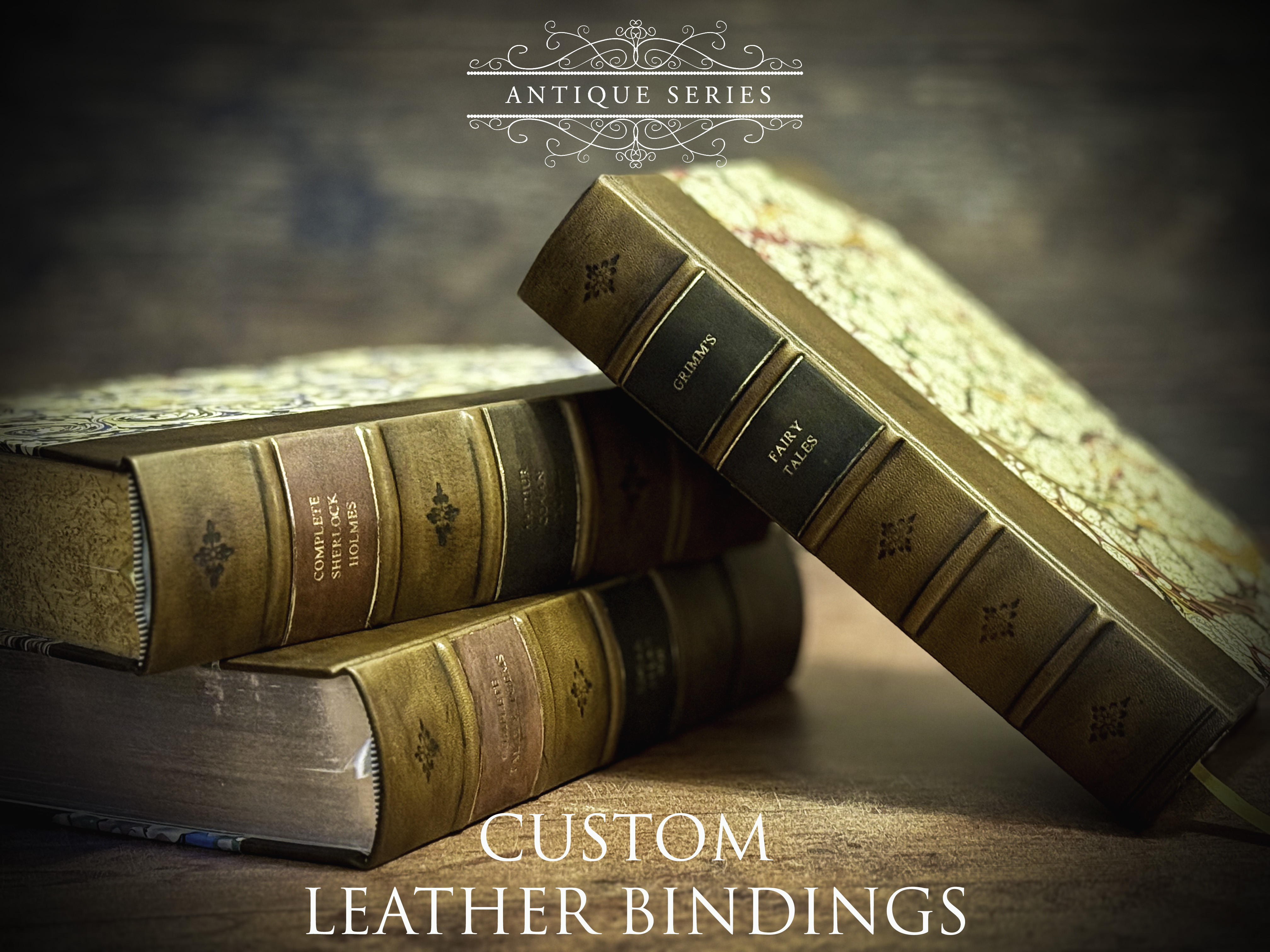 Custom Antique Leather Bound Books