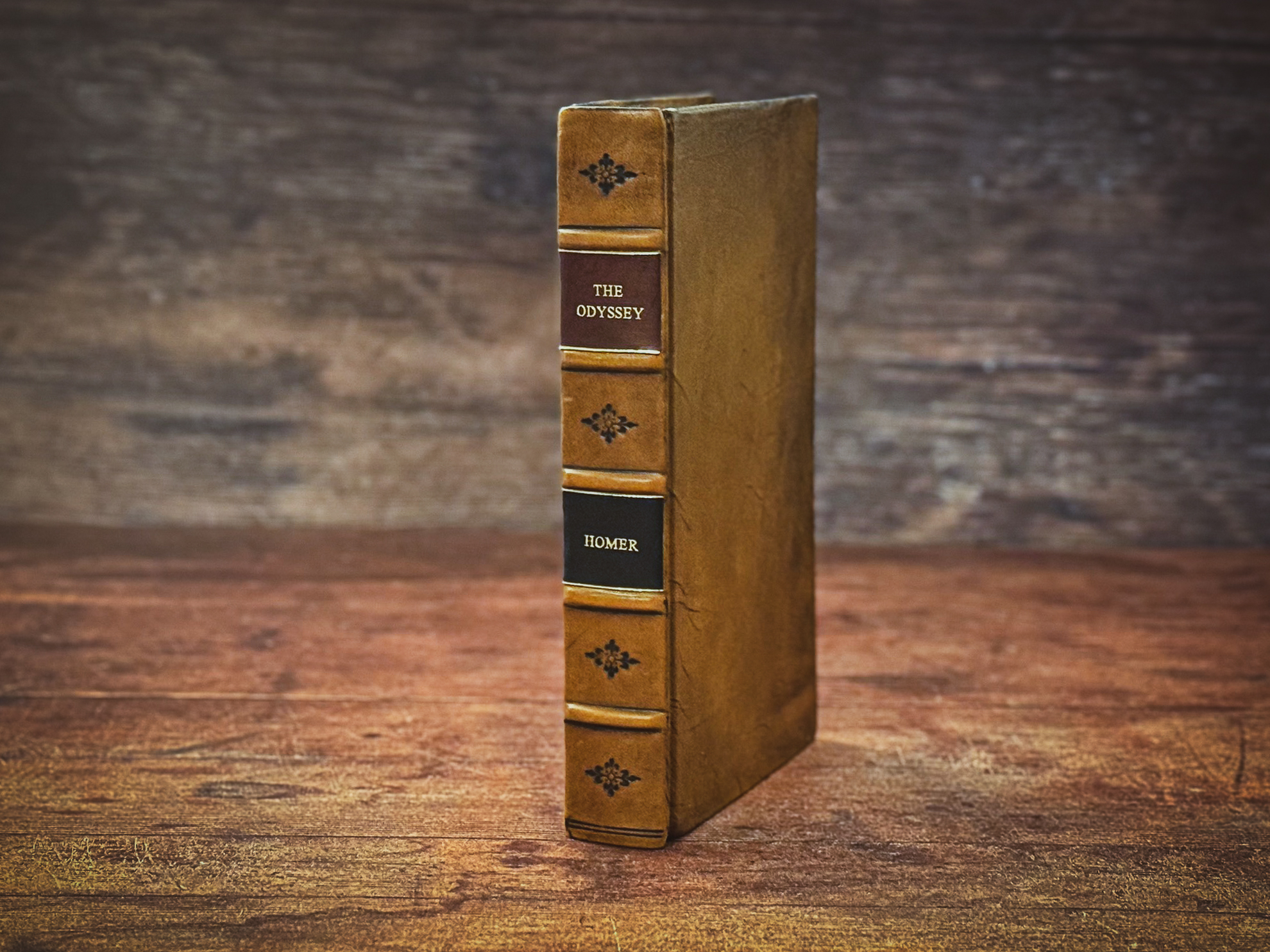 Leather Bound Odyssey – Homer – Antique Series, Handcrafted Full Calf Leather, Vintage Heirloom Binding