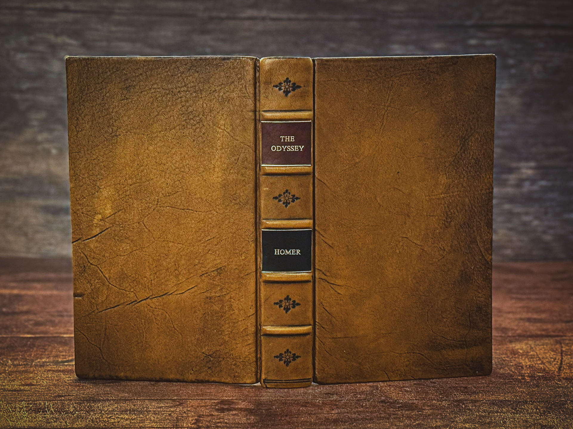 Leather Bound Odyssey – Homer – Antique Series, Handcrafted Full Calf Leather, Vintage Heirloom Binding