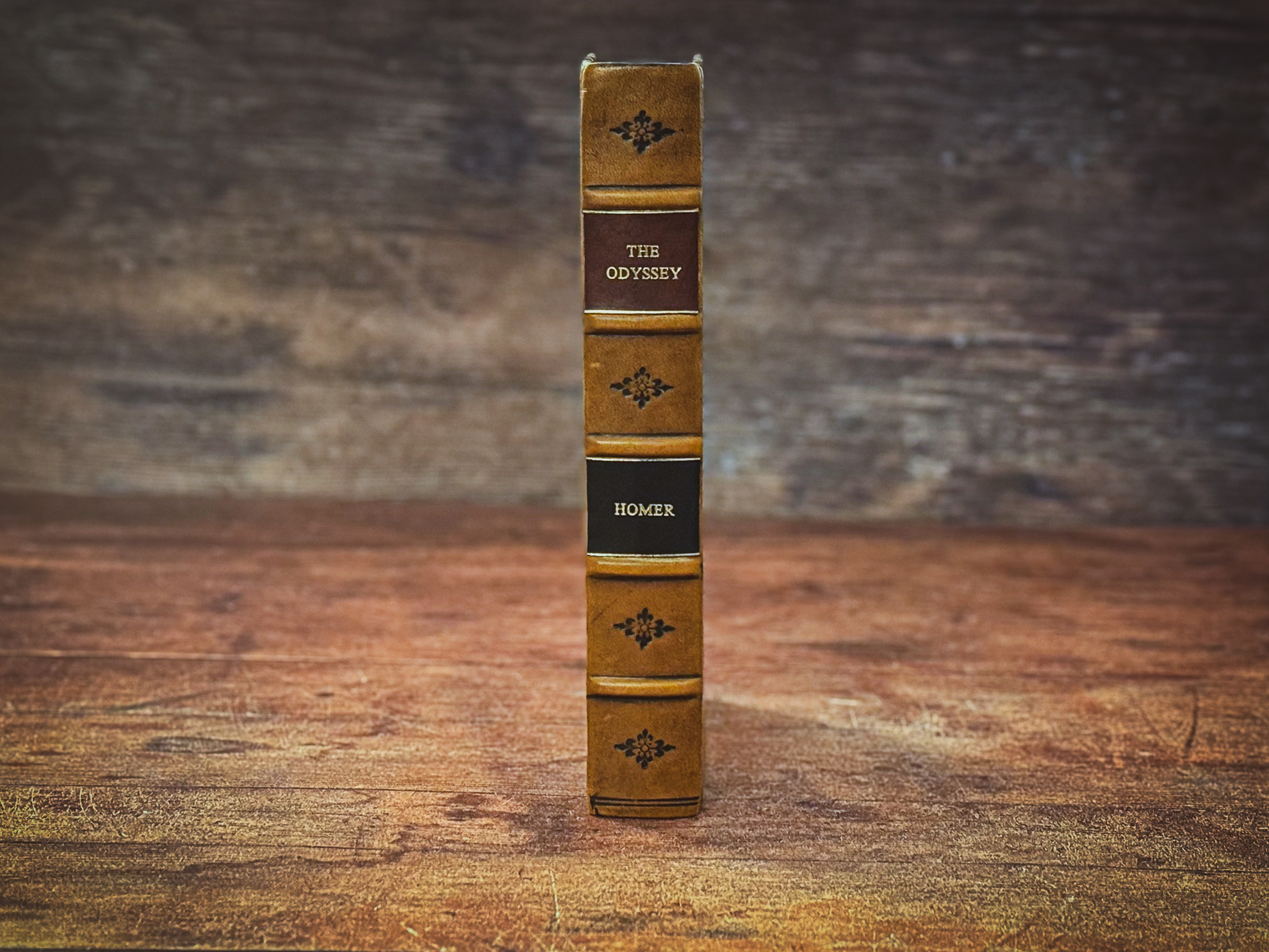 Leather Bound Odyssey – Homer – Antique Series, Handcrafted Full Calf Leather, Vintage Heirloom Binding