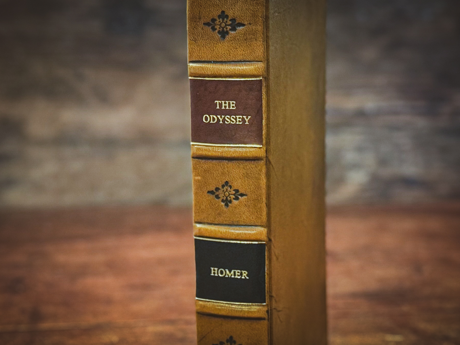 Leather Bound Odyssey – Homer – Antique Series, Handcrafted Full Calf Leather, Vintage Heirloom Binding