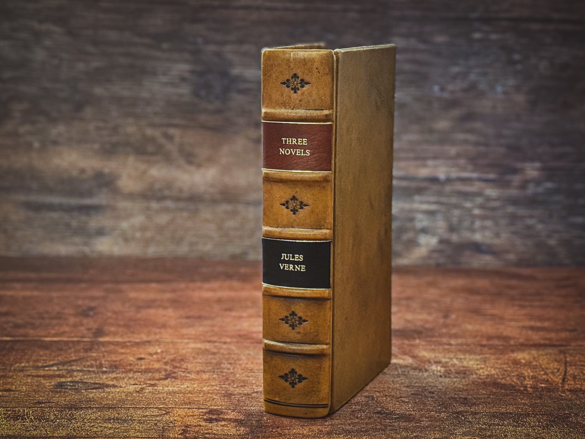 Three Novels - Jules Verne - Antique Series - Leather Bound - Full Leather