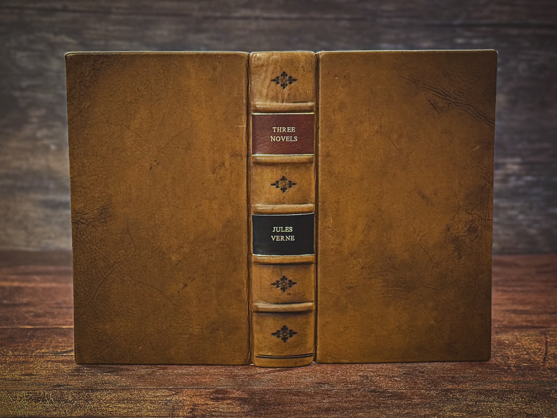 Three Novels - Jules Verne  - Antique Series - Leather Bound - Full Leather