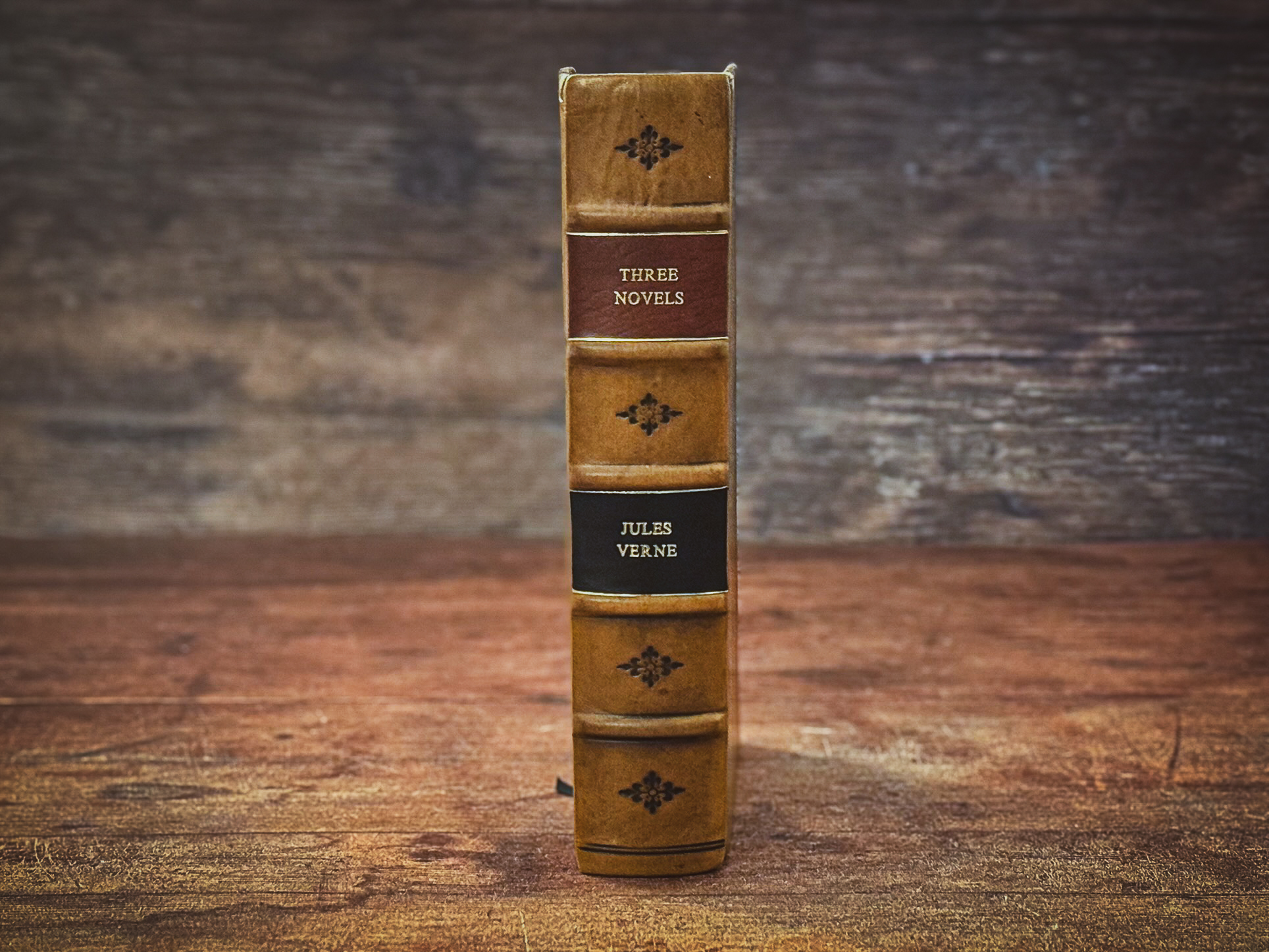Three Novels - Jules Verne  - Antique Series - Leather Bound - Full Leather
