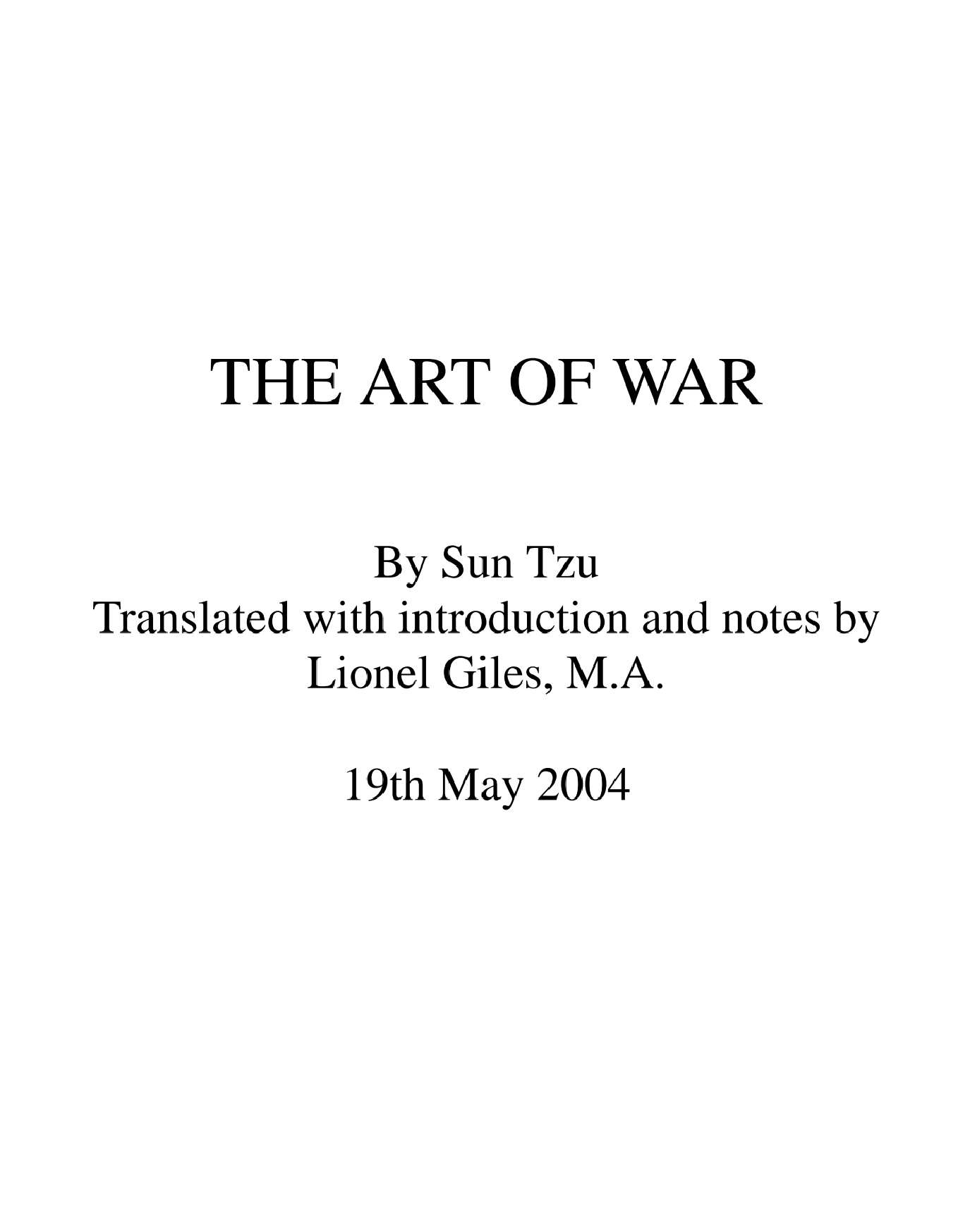 The Art Of War by Sun Tzu.