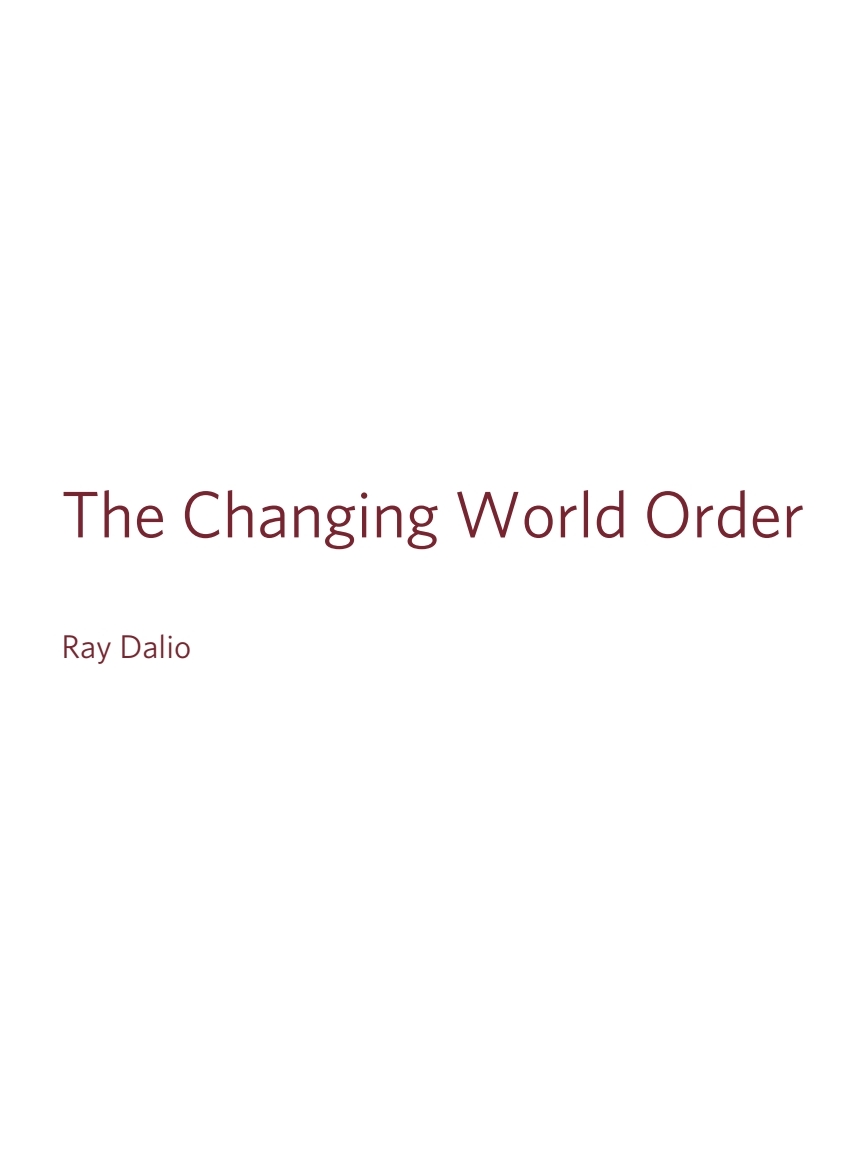 The Changing World Order by Ray Dalio