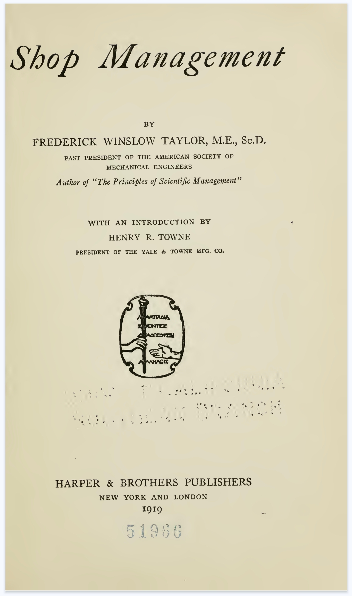 Shop Management by Frederick Winslow Taylor