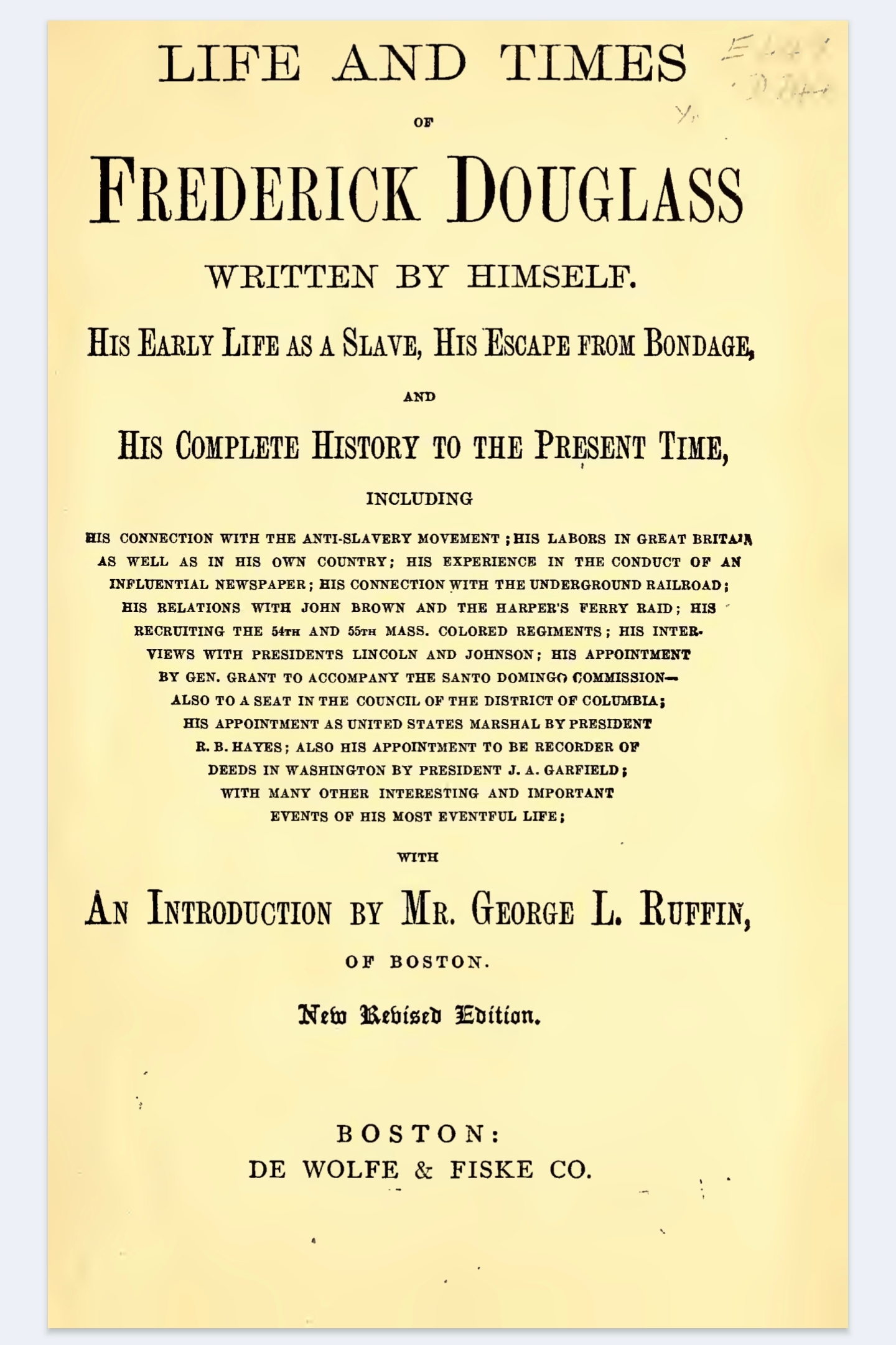 Life and Times of Frederick Douglass