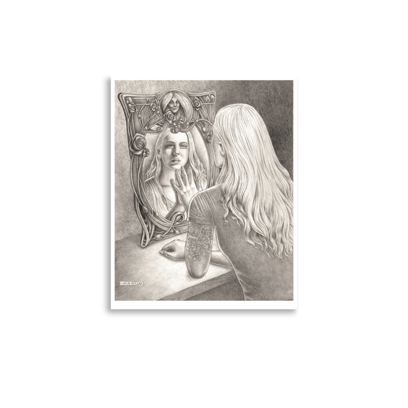 Woman and Mirror Fine Art Print