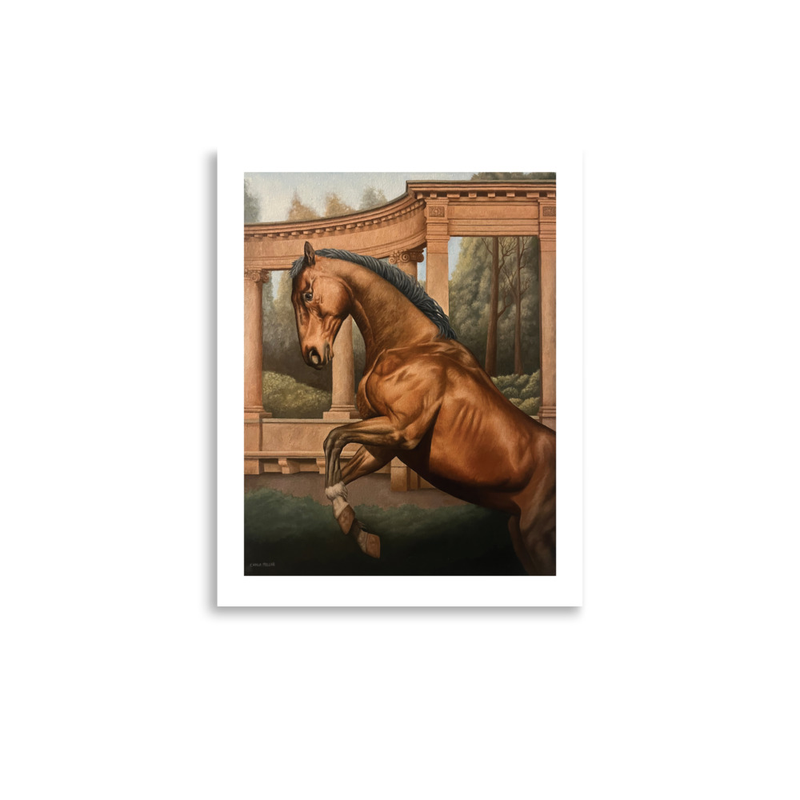 Rearing Horse in European Park Fine Art Print