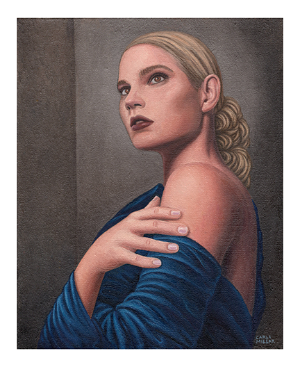 Woman in Blue Gown Fine Art Print