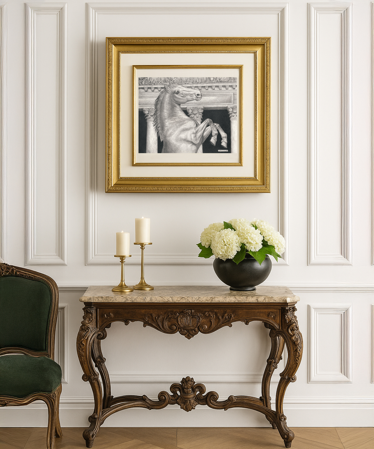 Classical Horse Drawing Fine Art Print