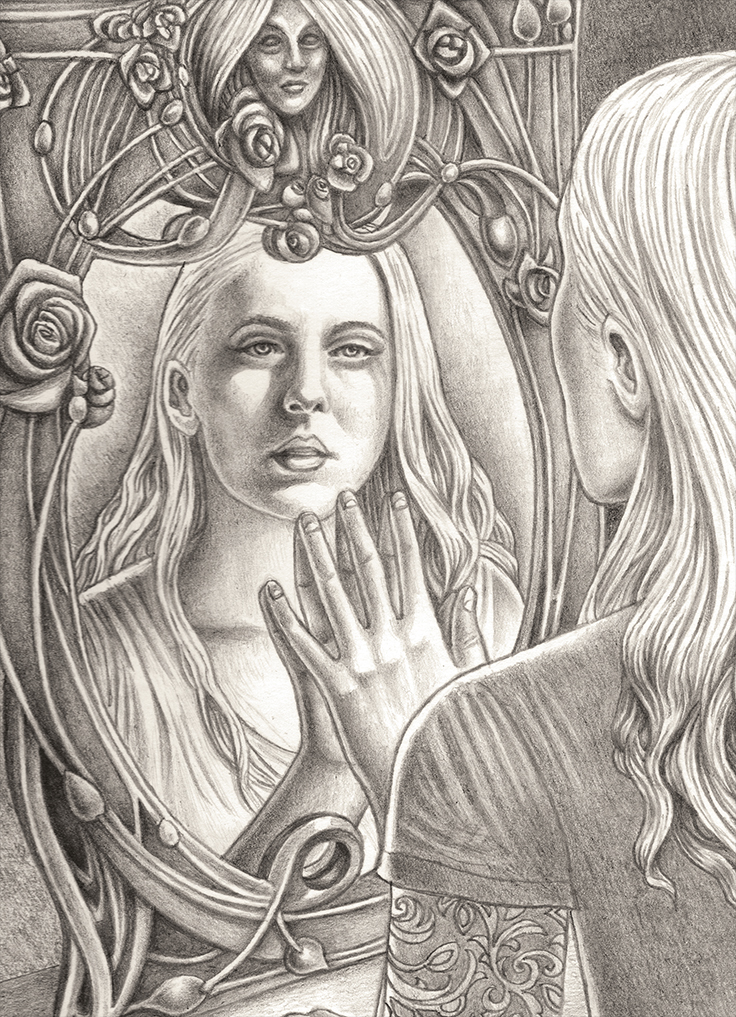 Woman and Mirror Fine Art Print