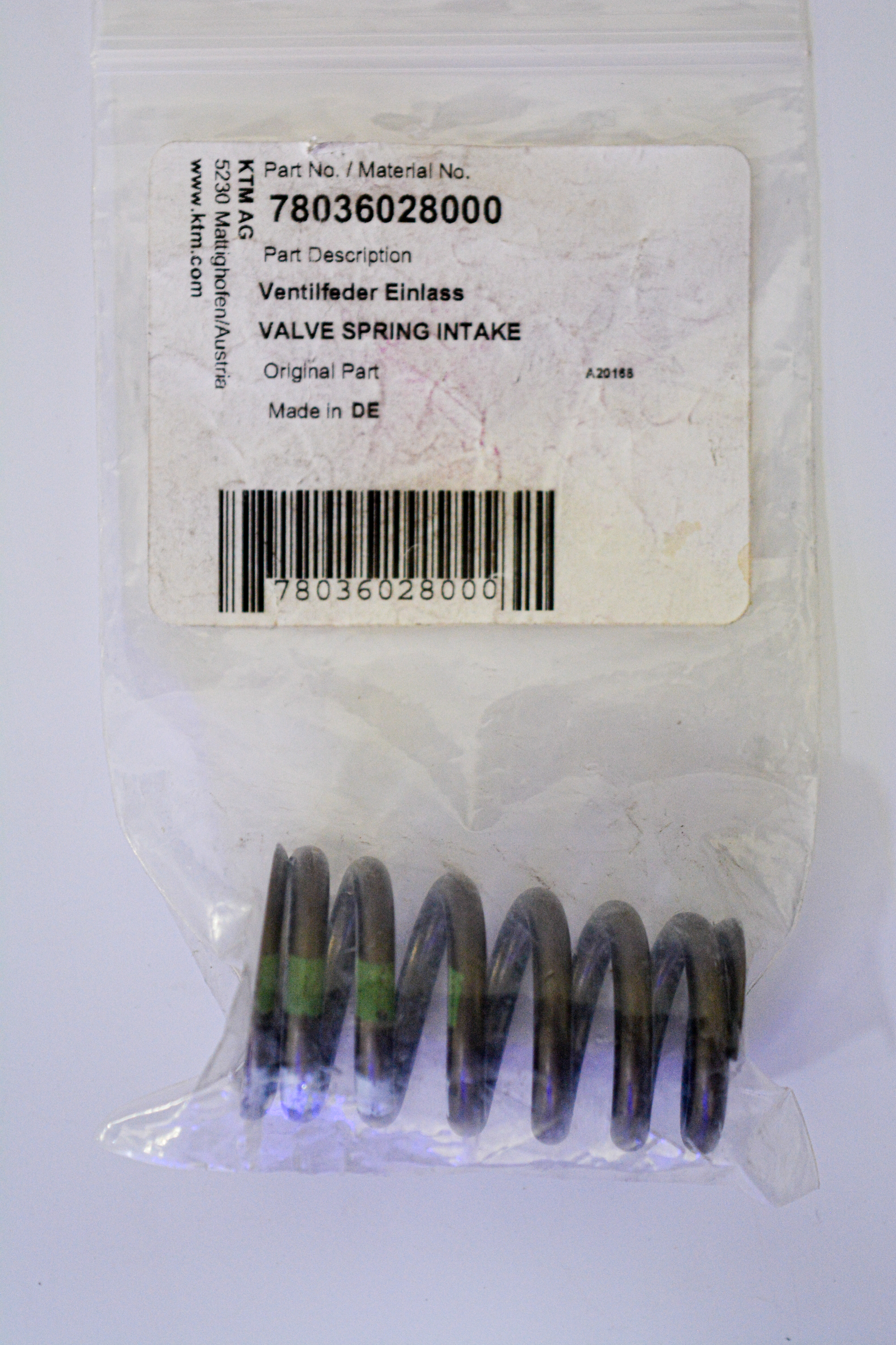 Resorte De Valvula De Admision Ktm - 78036028000