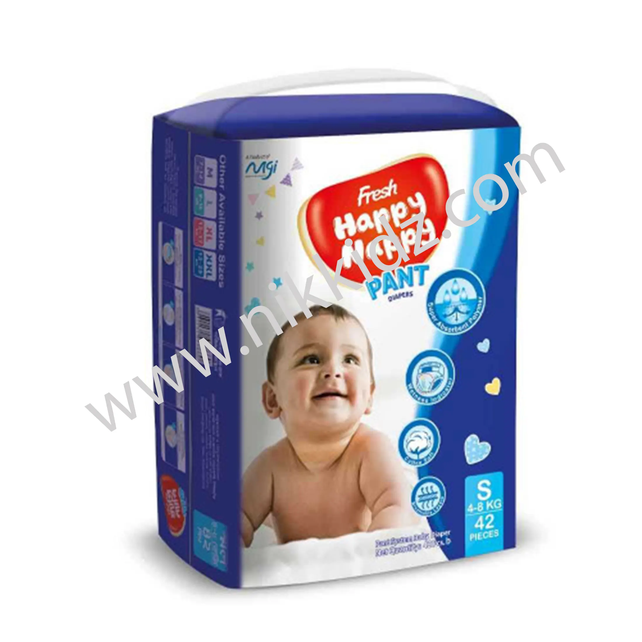 Fresh Happy Nappy S (4-8 kg) 42 Pieces