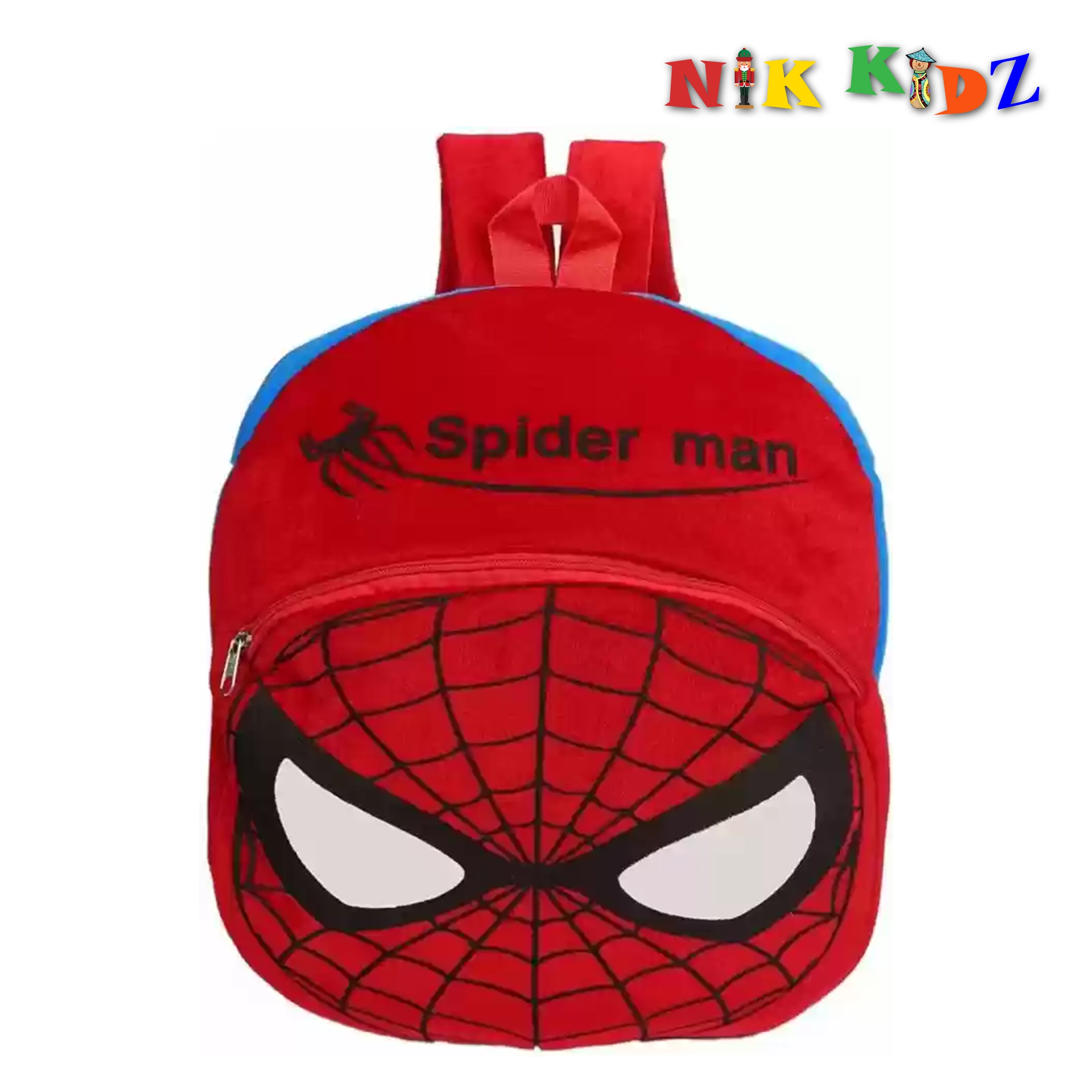Backpack Kids School Bag Spiderman Soft Plush Backpacks Cartoon Baby Boys/Girls Plush Bag  (Red)