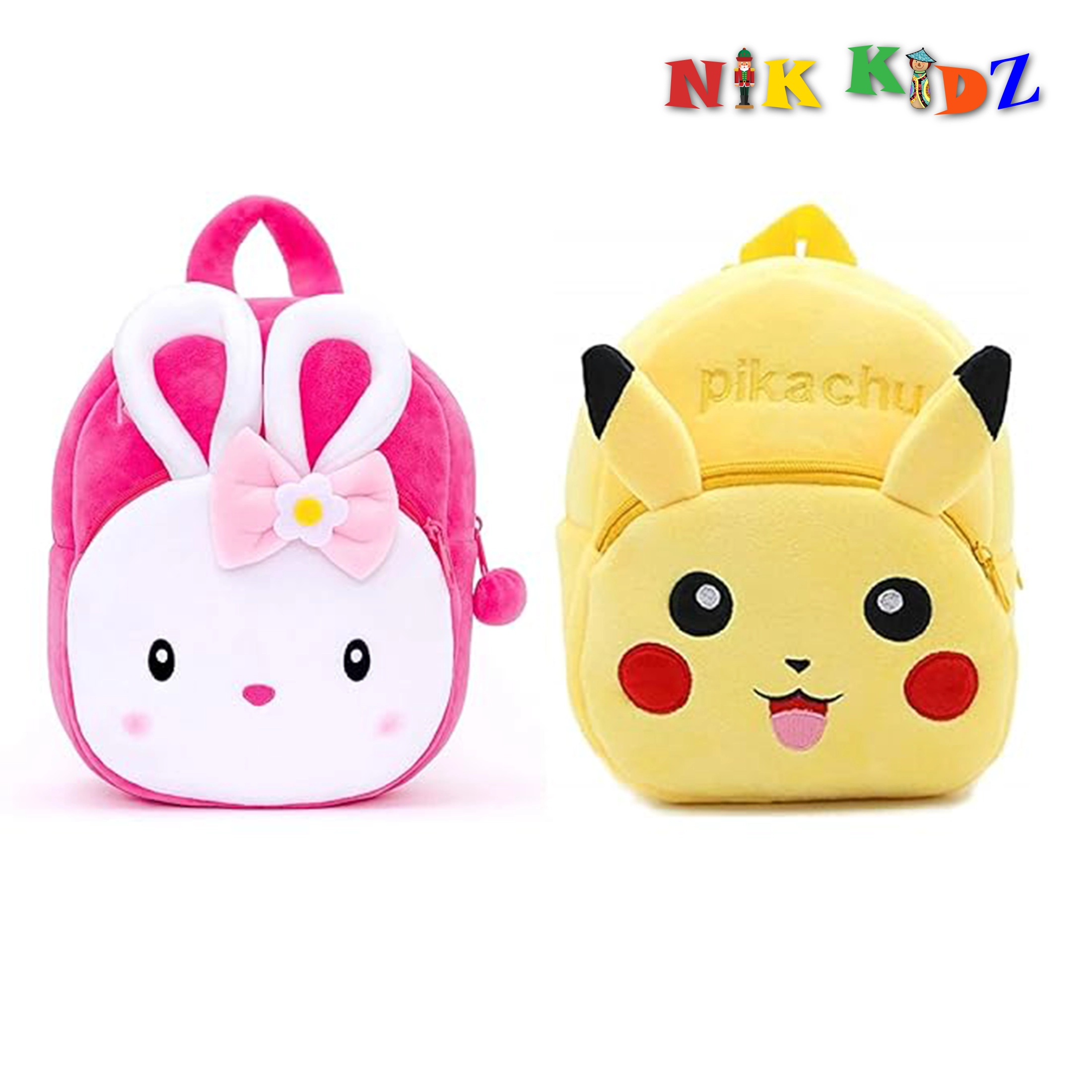 Kids School Bag Soft Plush Backpacks Cartoon Boys Girls Baby (2-5 Years) Pikachu