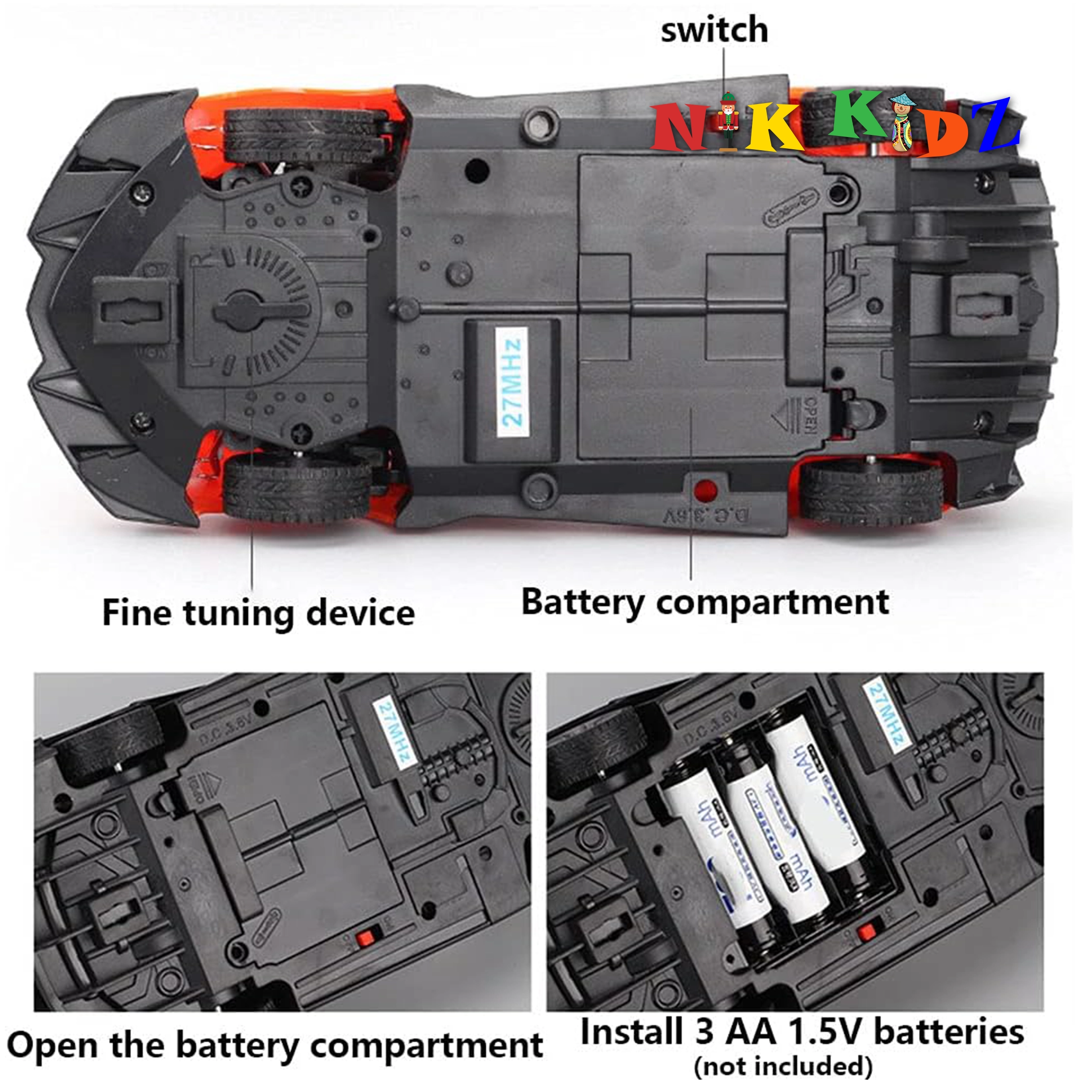 Adepe Remote Control Police Car 4WD Sports Car,Open The Door by RC,Fall Resistant Drift Racing with Light High Speed Vehicle Toy for Children Boys Kids 