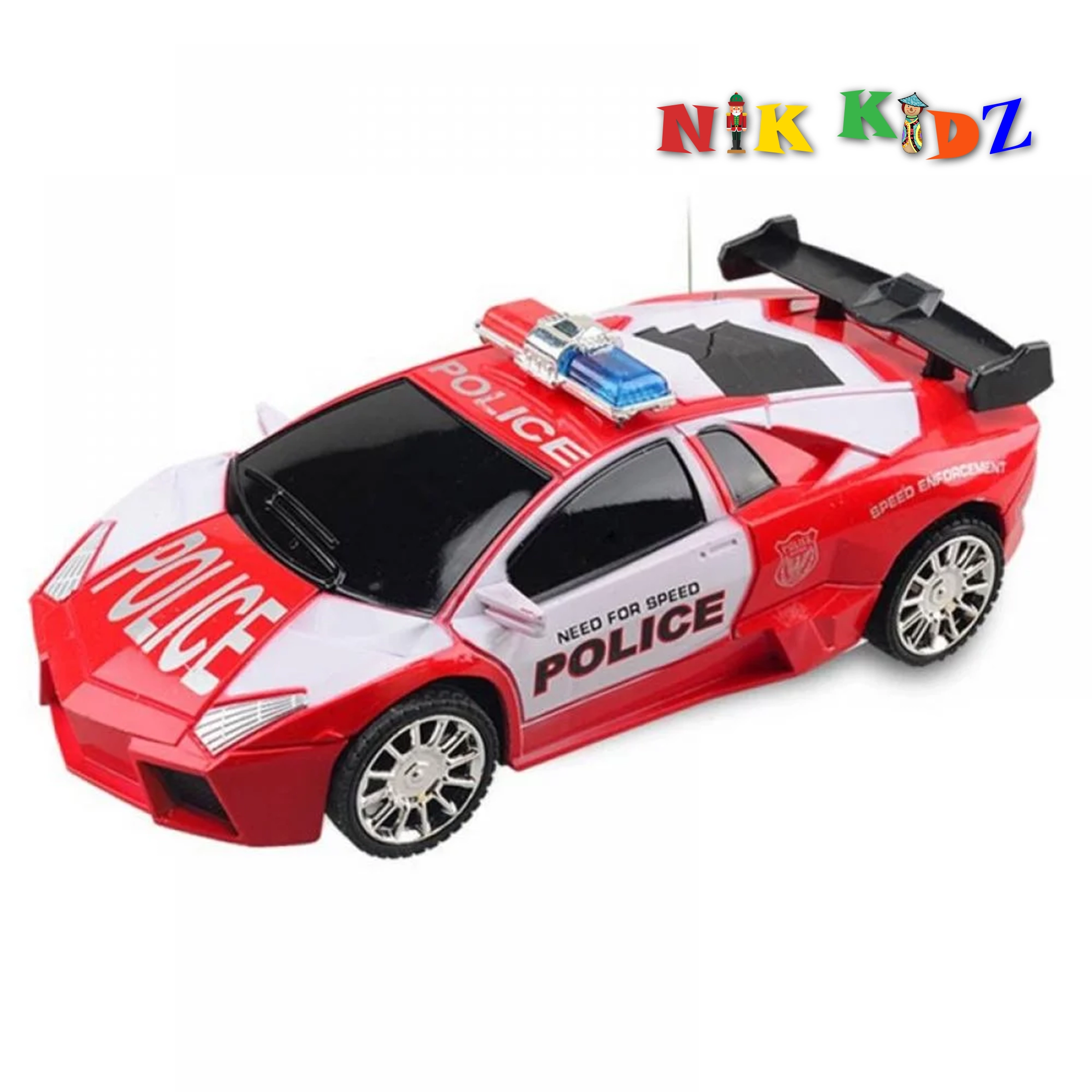 Remote Control Police Car Toy with Lights for Boys - Electric Cop Car - Durable RC Police Car Toy Gift for Kids 3 Years and Up