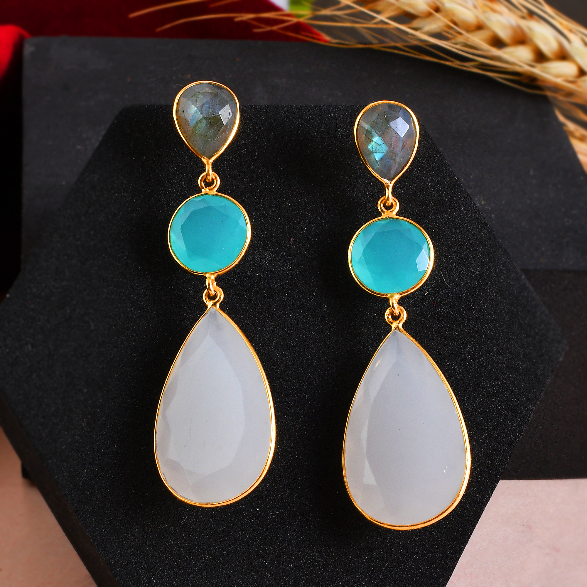 Top Best Selling Lovely Multi Color Drop Earring Long Earring Jewelry for Women and Girls Wholesale Price in India (VVJGE 09)