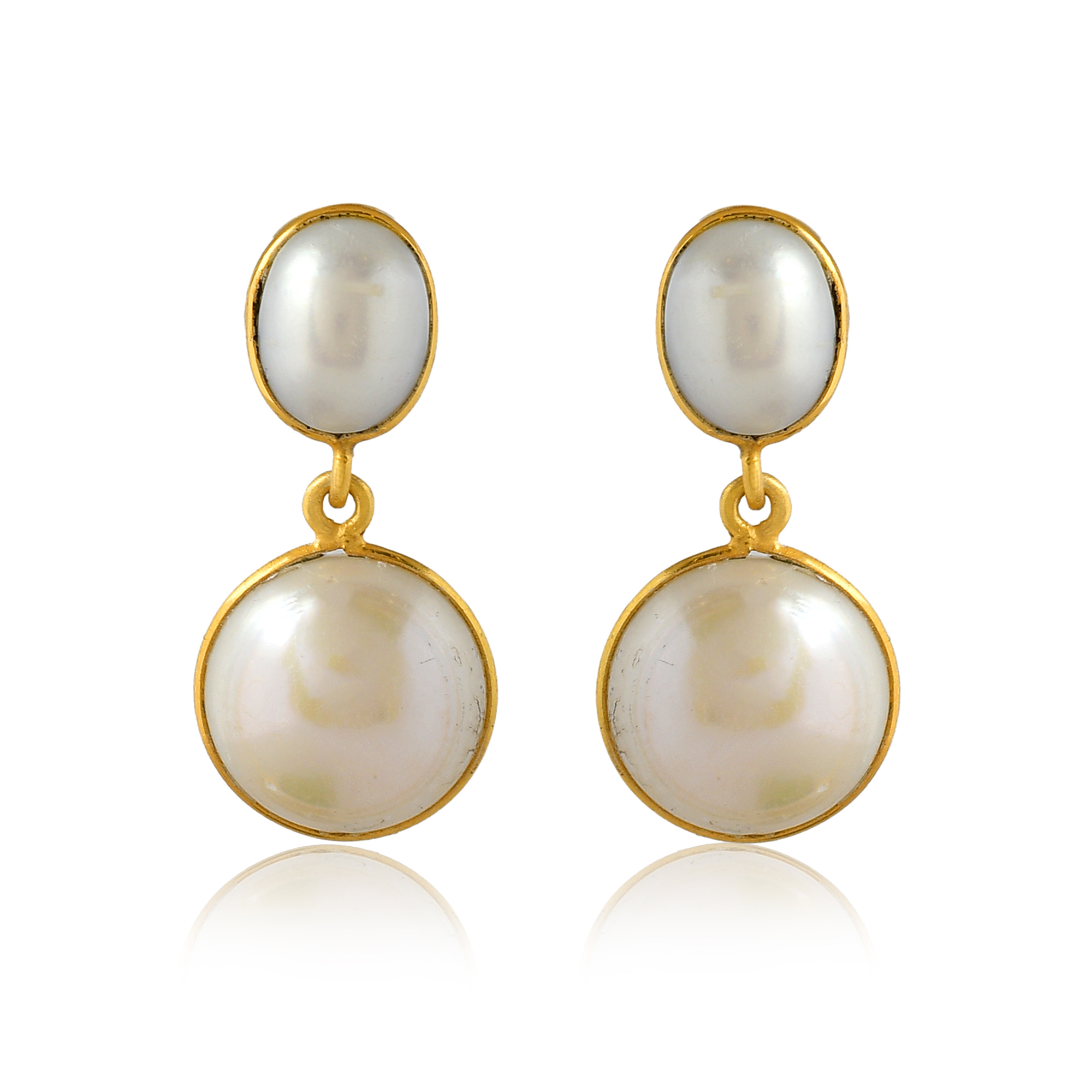 Trendy Fashionable Stylish Beautiful Natural Pearl Earring Designer Gold Plated Jewelry for Women and Girls at Wholesale Price (VVJGE 13)