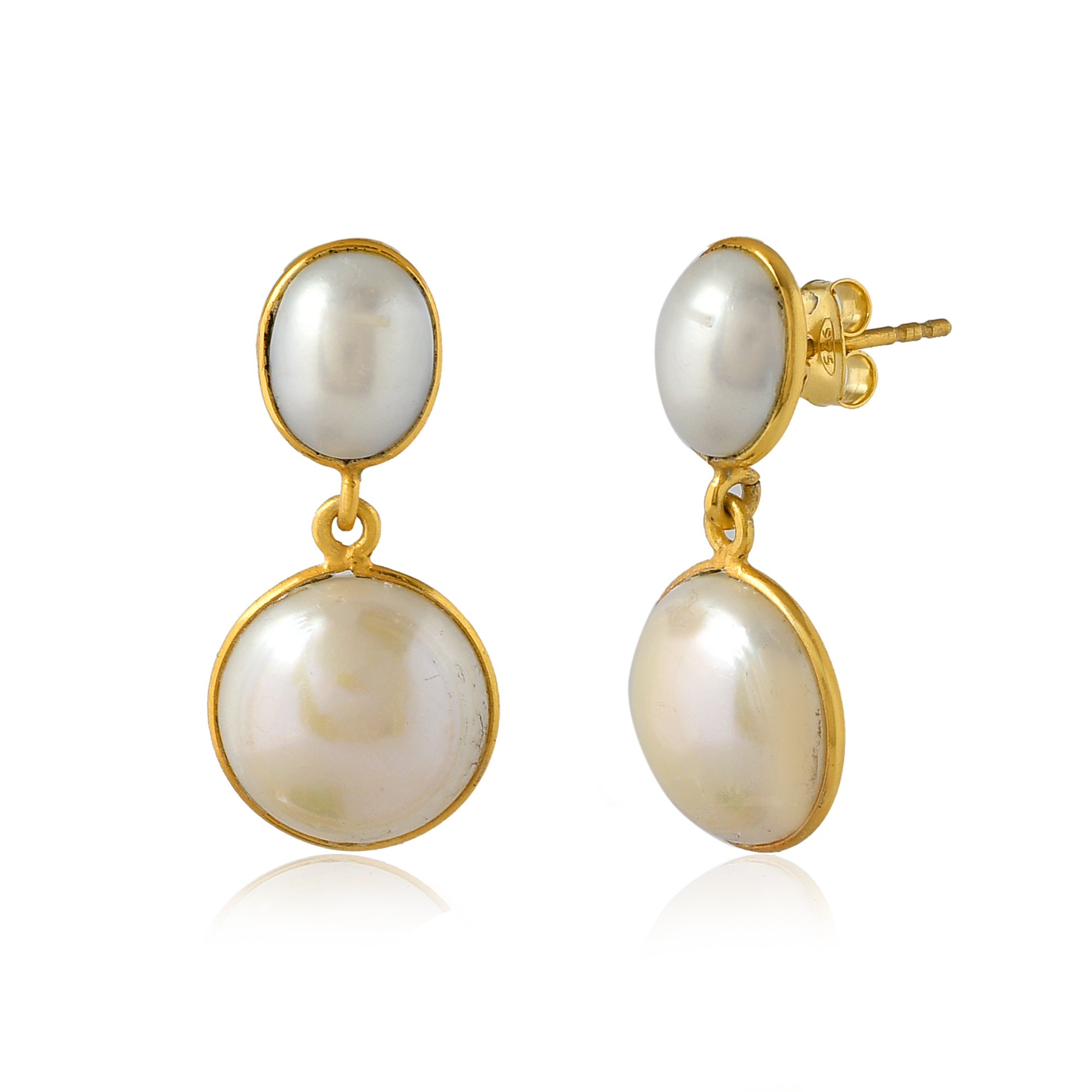 Trendy Fashionable Stylish Beautiful Natural Pearl Earring Designer Gold Plated Jewelry for Women and Girls at Wholesale Price (VVJGE 13)