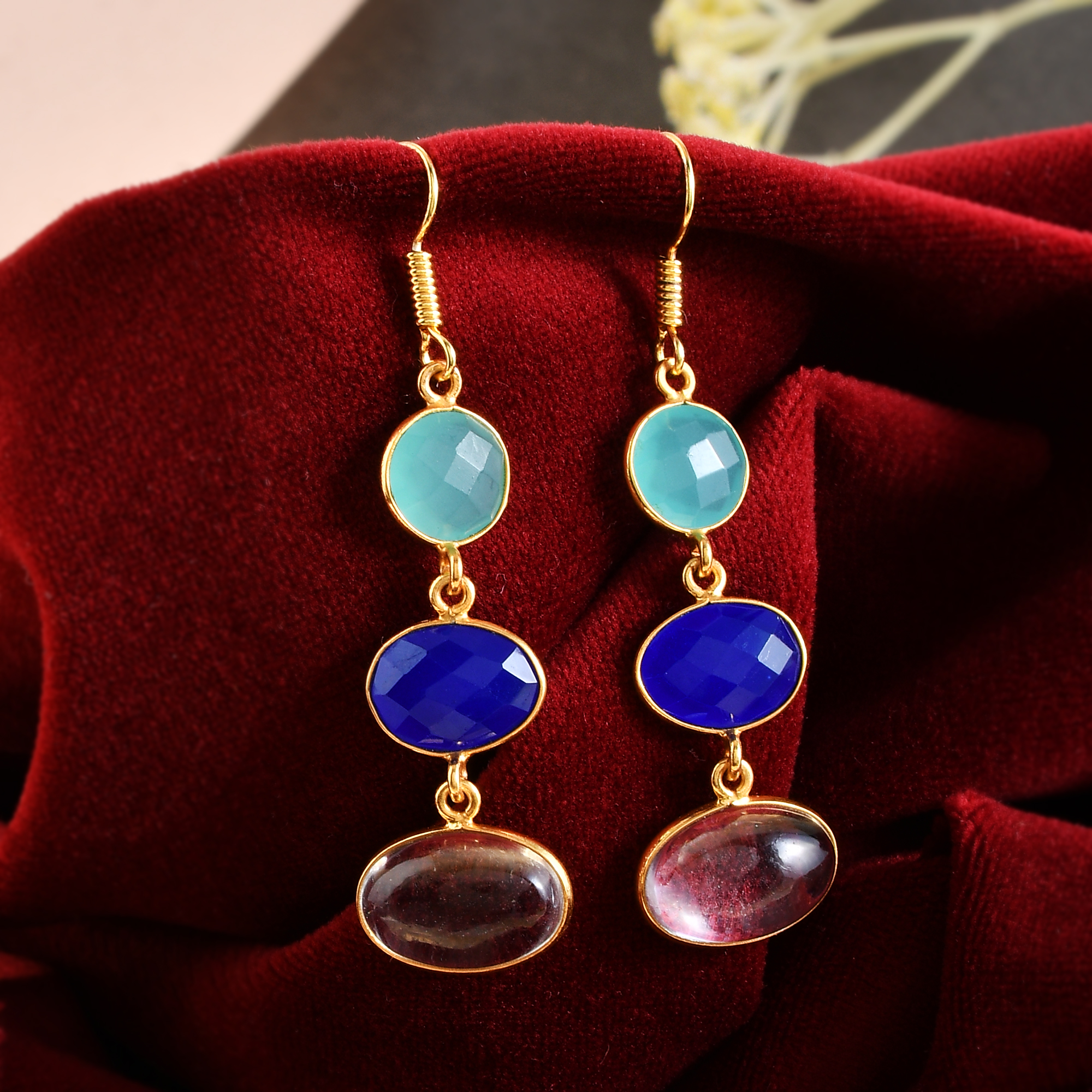 Top New Collection Long Dangle Earrings Beautiful Multi-Color Silver Jewelry With Pearls Reasonable Price for Girls and Women (VVJGE 19)