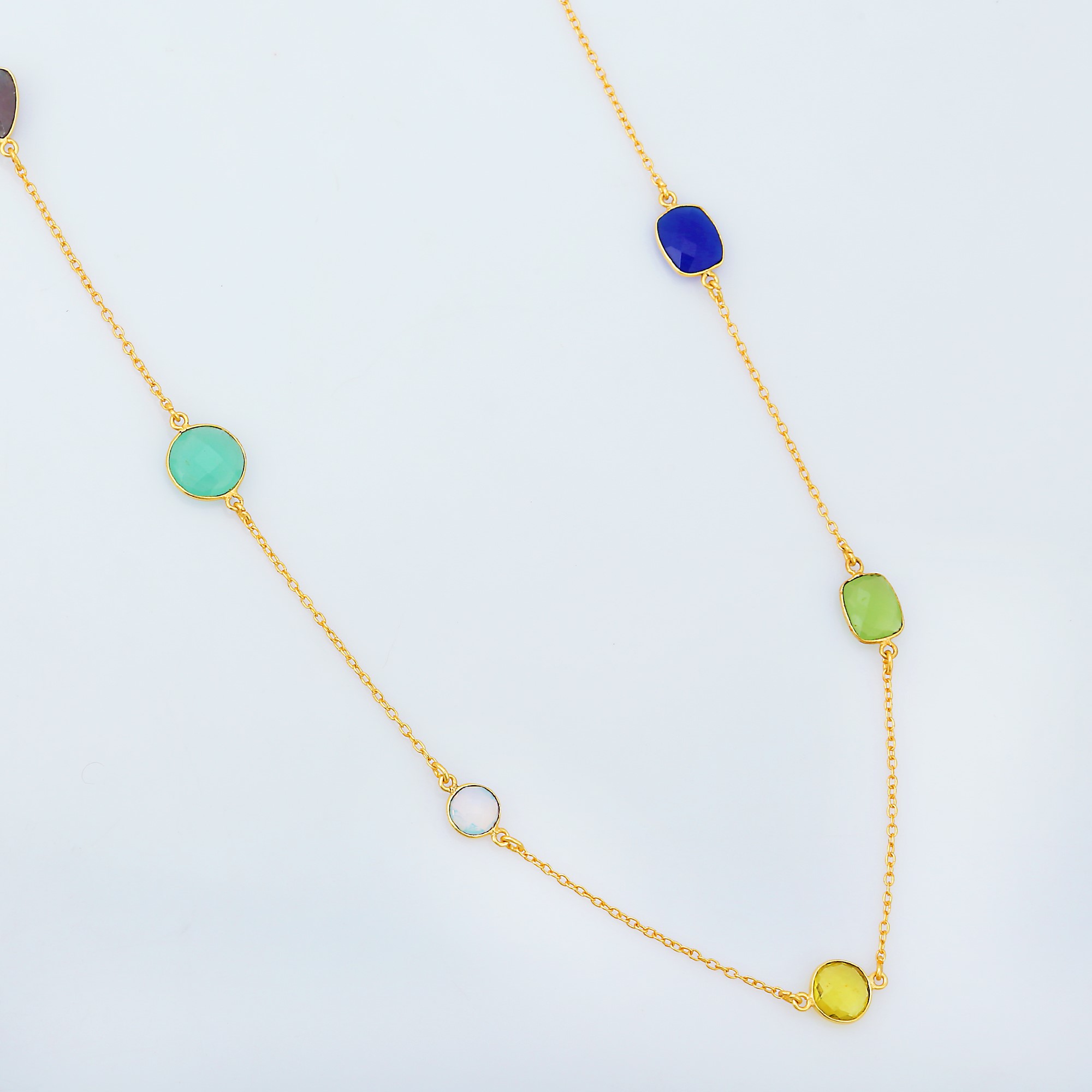 Cute and Classic Design Multi Stones 925 Sterling Silver Necklaces for Women and Girls Available (VVJGN 07)