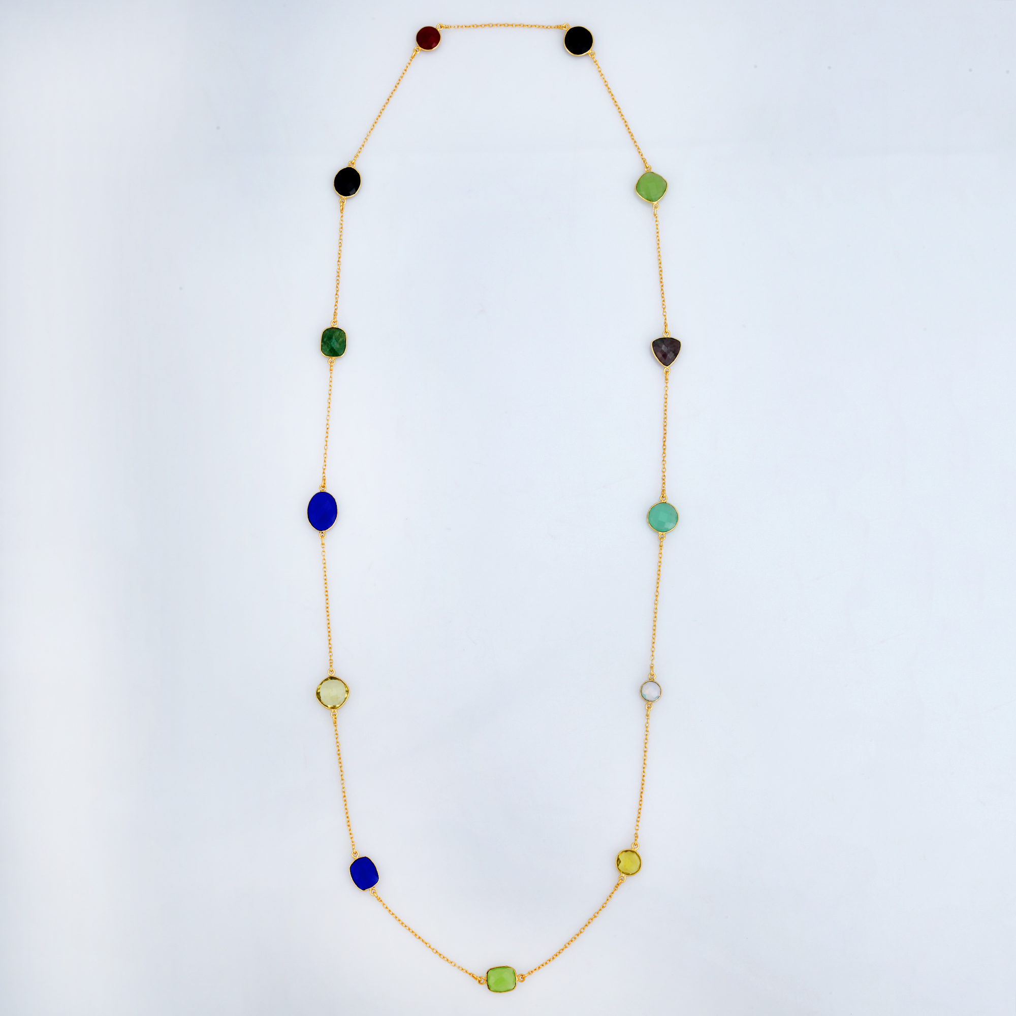 Cute and Classic Design Multi Stones 925 Sterling Silver Necklaces for Women and Girls Available (VVJGN 07)