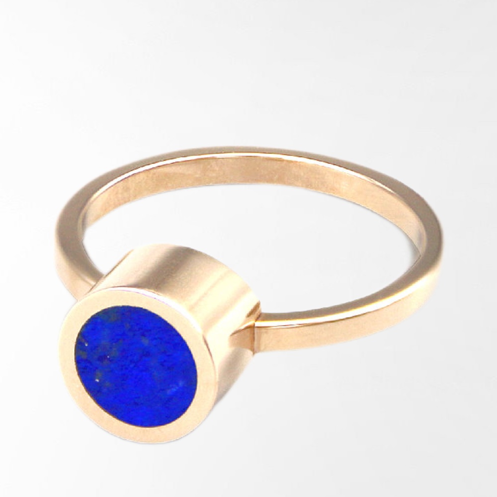 Top Class Quality Unique Design Lapis Gemstone 925 Sterling Silver With 18 K Gold Plated Rings for Womens and Girls (VVJGR 14)