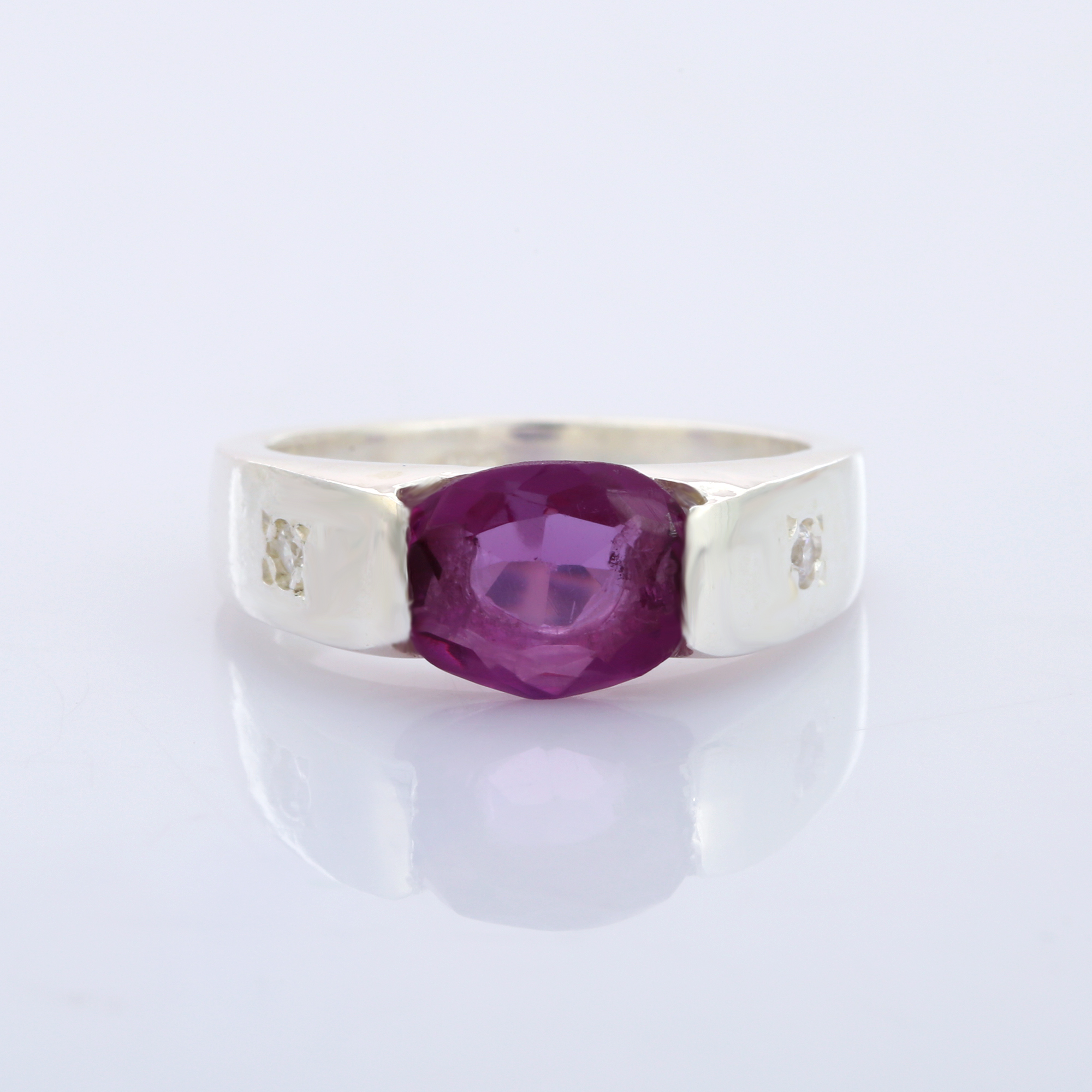 Top Hydro Pink Tourmaline and CZ Ring 925 Sterling Silver for Women and Girl Silver Plated Ring (VVJGR 06)