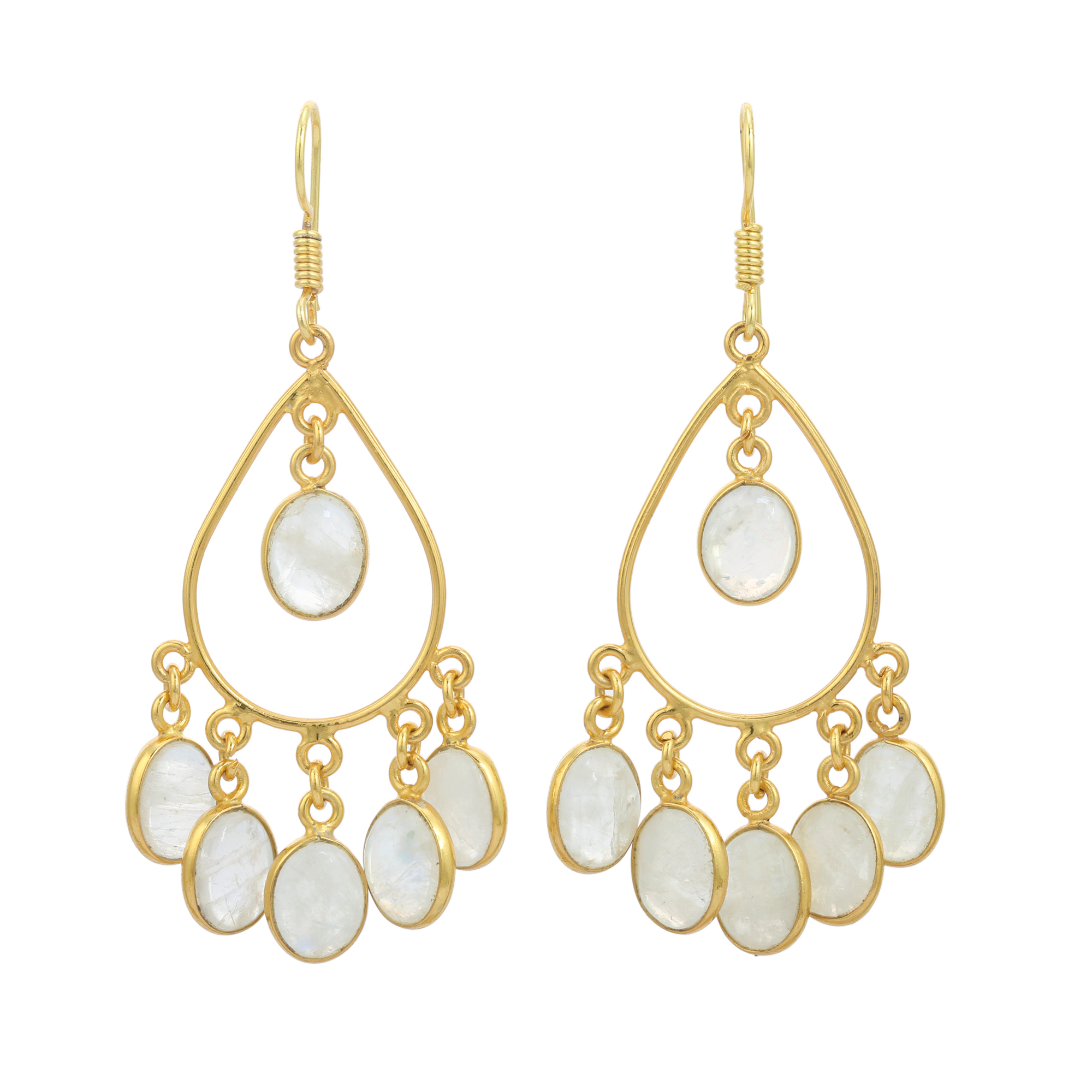 Hot Selling New Collection Beautifully Designed Natural White Rainbow Fancy Earring Drop Earring for Women and Girls (VVJGE 31)