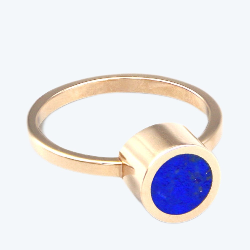 Top Class Quality Unique Design Lapis Gemstone 925 Sterling Silver With 18 K Gold Plated Rings for Womens and Girls (VVJGR 14)