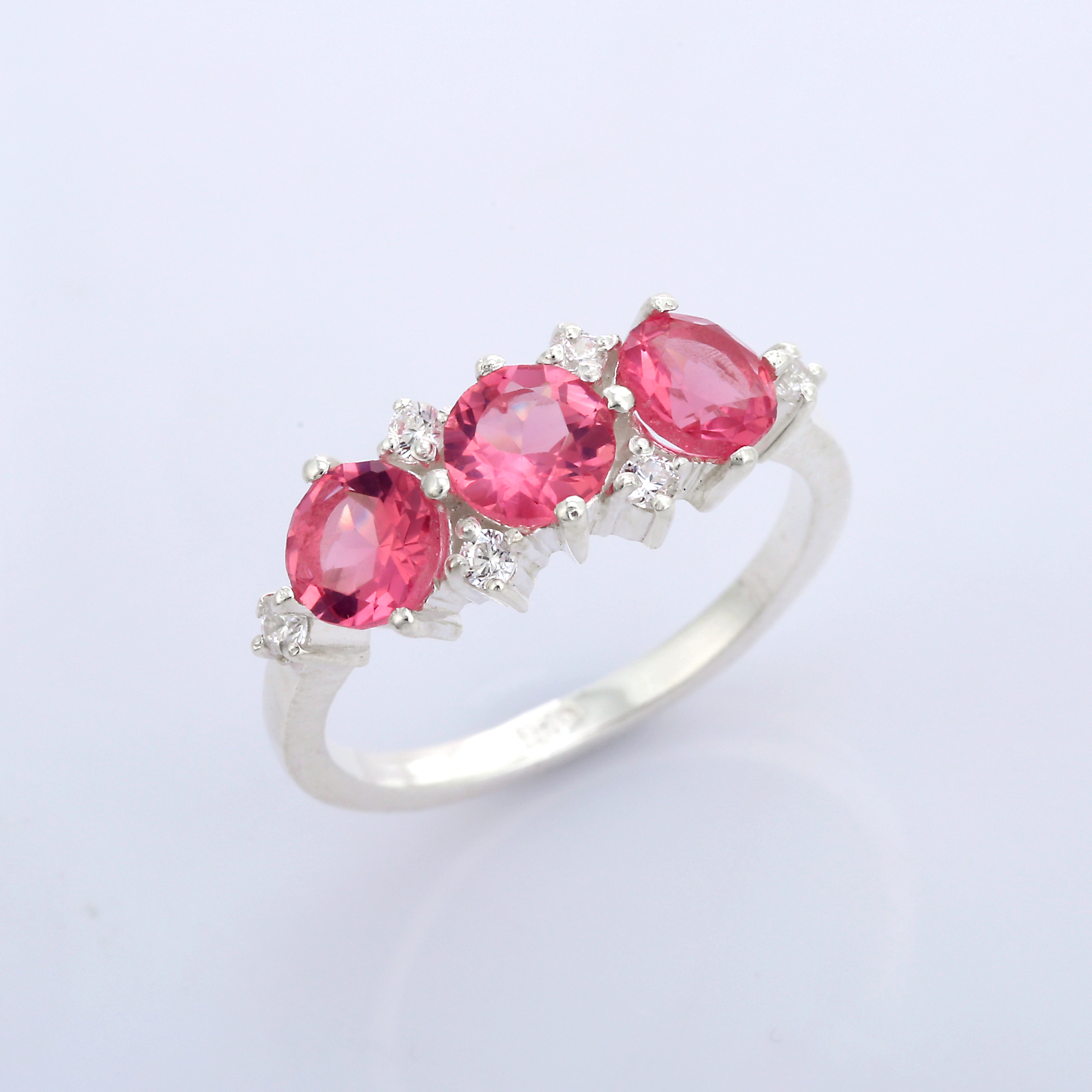 Top Hydro Pink Tourmaline Fashionable Attractive CZ Ring 925 Sterling Silver for Women and Girl (VVJGR 05)