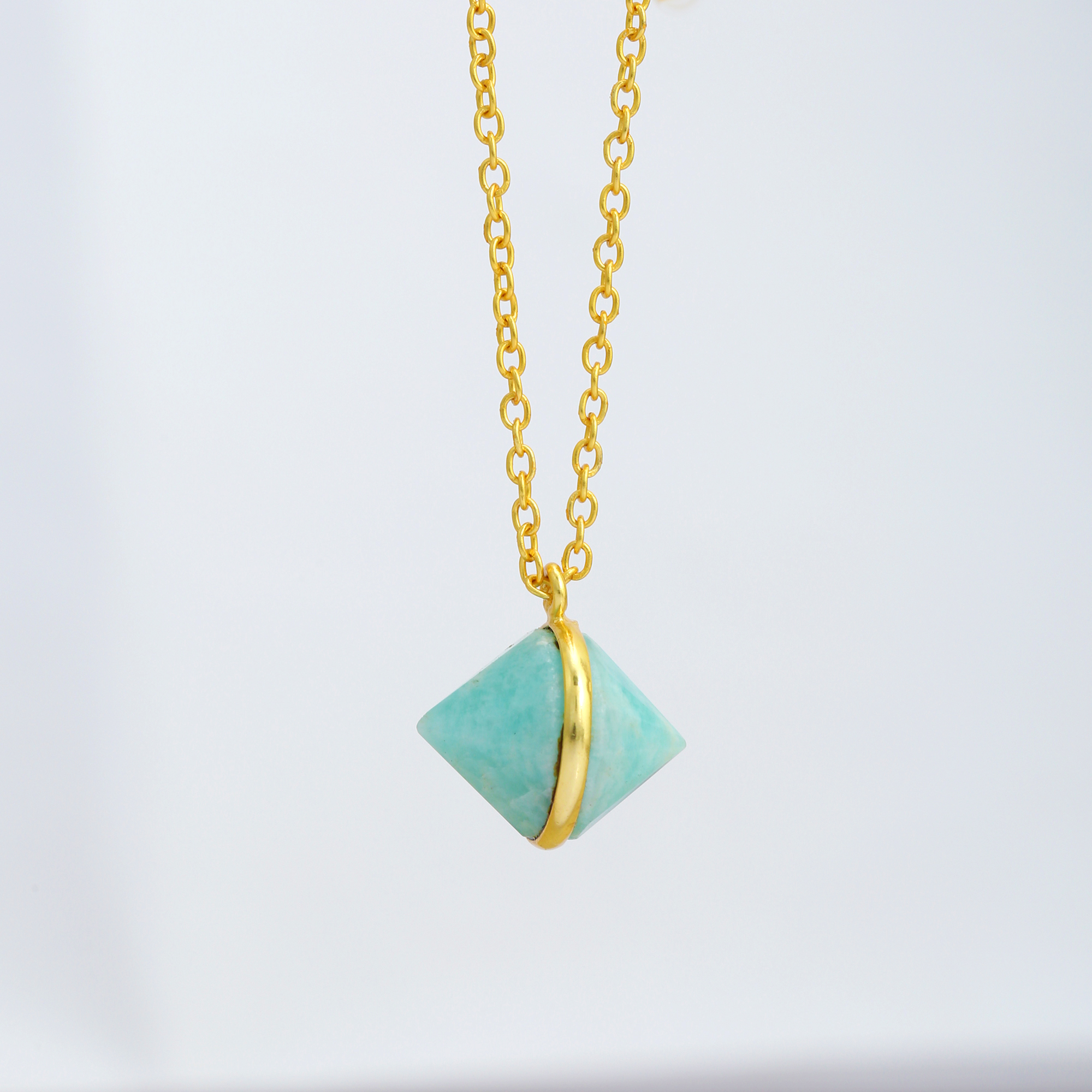 High Quality 925 Sterling Silver Woman and Girl Classic Stylish Handmade Wholesale Supple Amazonite Fancy Necklaces (VVJGN 13)